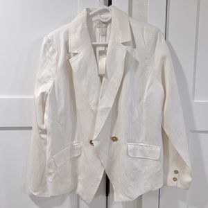 Chico’s size 2 clean blazer ls jacket alabaster